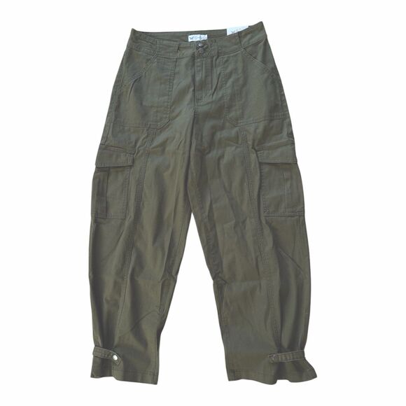 Jessica Simpson Pants Women 10 Green Flat Front Cargo Pant NWT Adjustable Hem - Picture 10 of 11